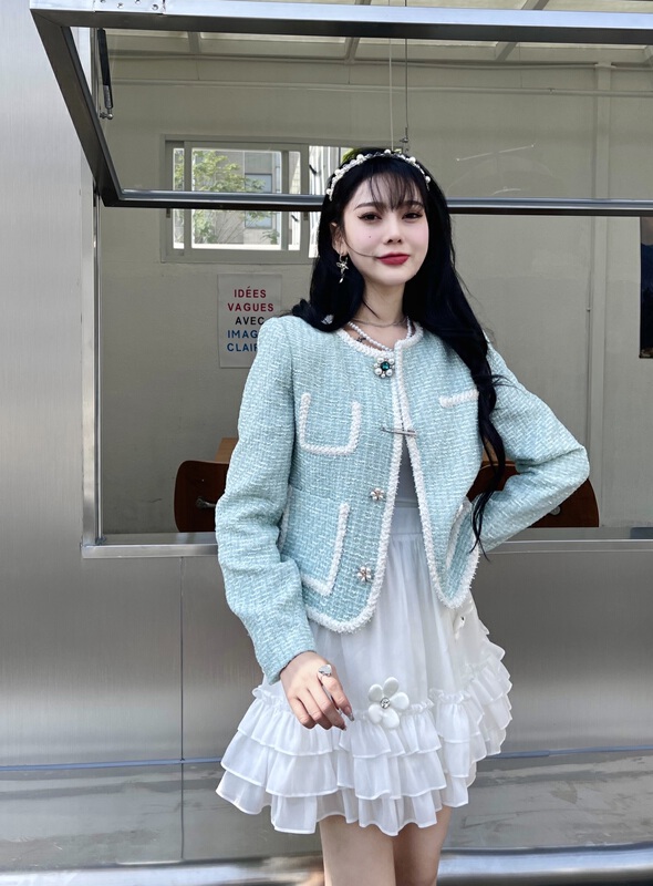 goods in stock! New year in early spring! [mi2] temperament fashion short coat + Lady Elegant skirt suit b6232# JJ