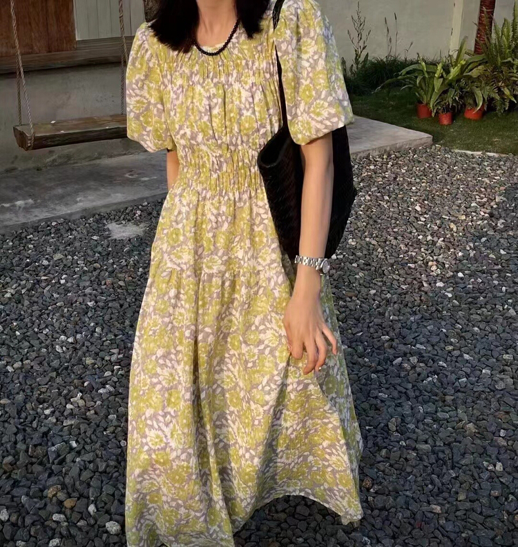 [Xiaoxiaojia] chic floral design dress 80606# WTT
