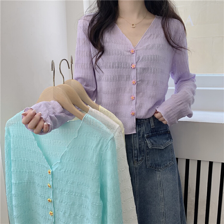 [f · P] Korean versatile V-neck shirt 1880# HBx