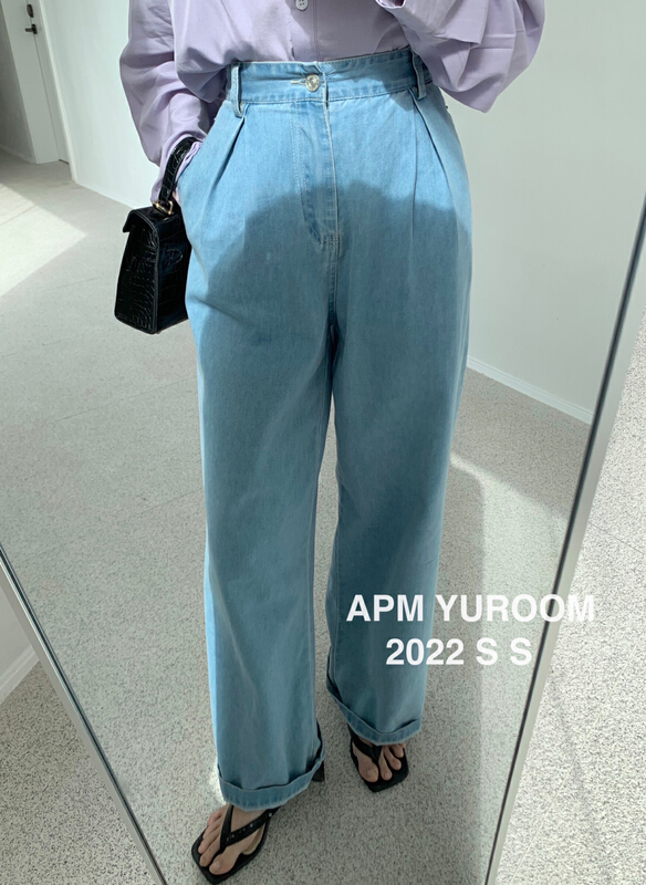 New year in early spring! [APM yuroom] Korean versatile high waist retro wide leg jeans 22981# LSL