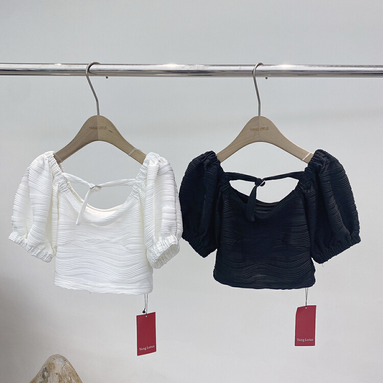 goods in stock! New in early summer! [Yang lotus] textural bubble sleeve shirt s1221145# ozq