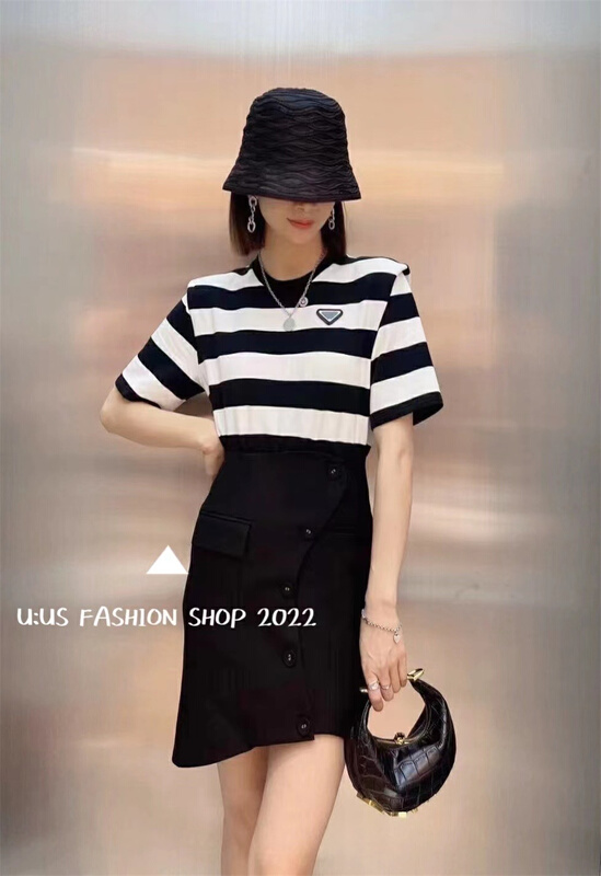 New in early summer! [UUS] color blocking fashion thin dress 221866# zyh