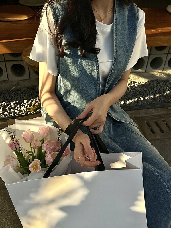 [cottoncandy] Hong Kong style and ancient style. Wear denim vest in spring and summer 22s192# XJ
