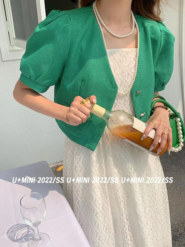 【U+MINI】愛心紐扣點綴短外套  D0568#  WPL