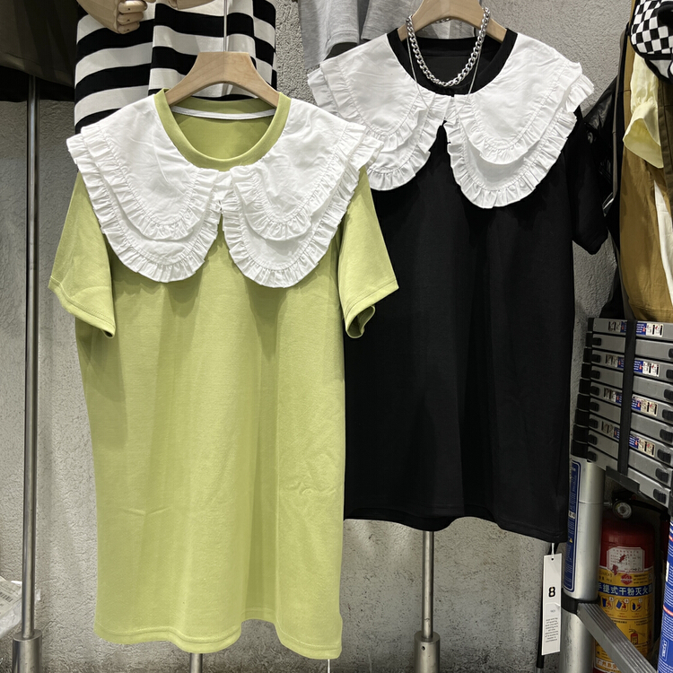 【8】 Contrast doll neck loose dress 9820# XYY