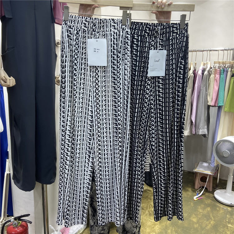[leaf] Korean color blocking comfortable casual pants ys1-8850# L