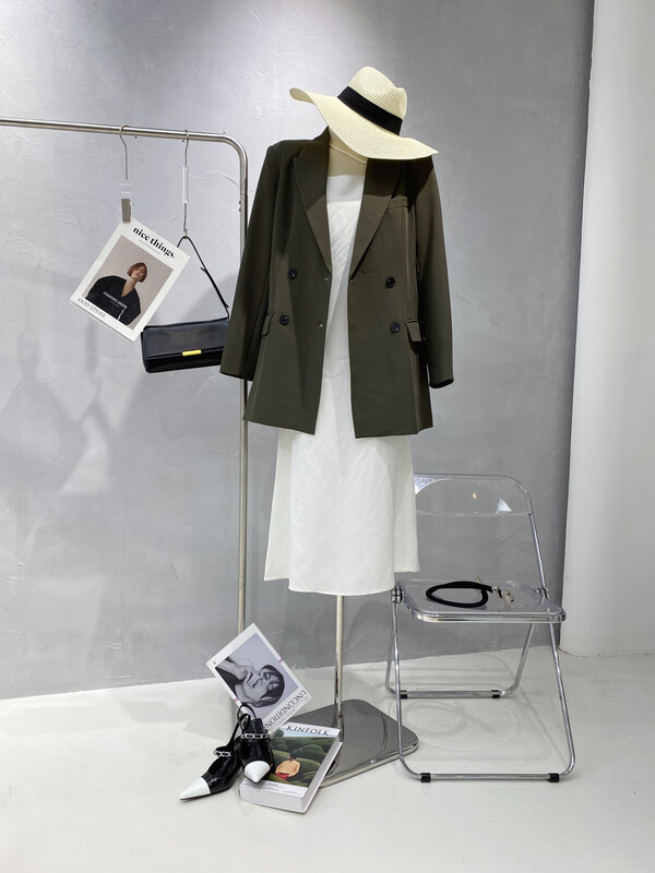 Cxdhh / new in early spring! [white] Korean simple double breasted suit ys1-xc9-w-10566# WPL