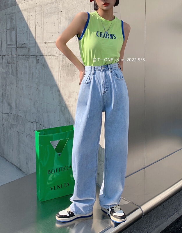 New year in early spring! [t one] Korean style, wide legs and thin foreign style jeans 9038# LSL