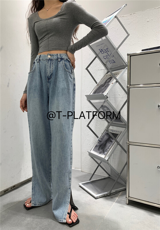 [t-platform] Korean wide leg versatile ins jeans 8226# zxx