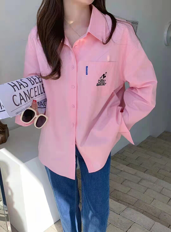 [GL] early spring new heavy industry embroidery Mickey candy shirt 5862# XYY