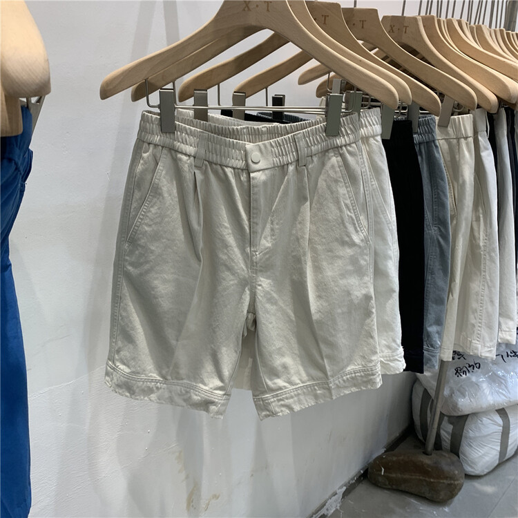 [x.t] single button solid color versatile casual shorts x1359# ZZL