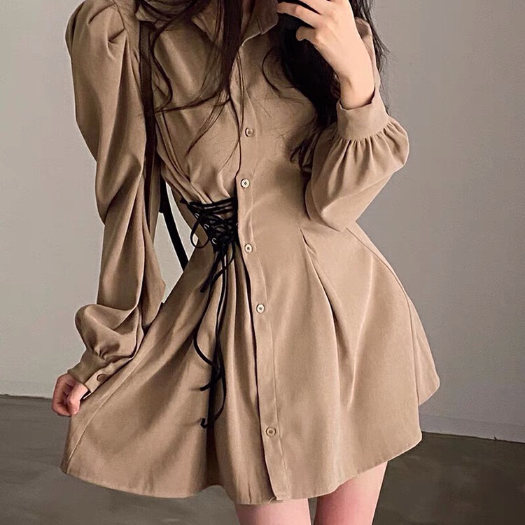 New year in early spring! [Hello] Korean personalized slim dress (with waist rope) ys6208# jhy