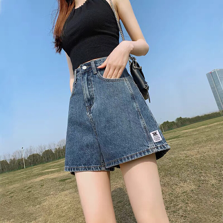 New in early summer! [thousand degrees] loose and versatile A-shaped jeans shorts 2903# LSW