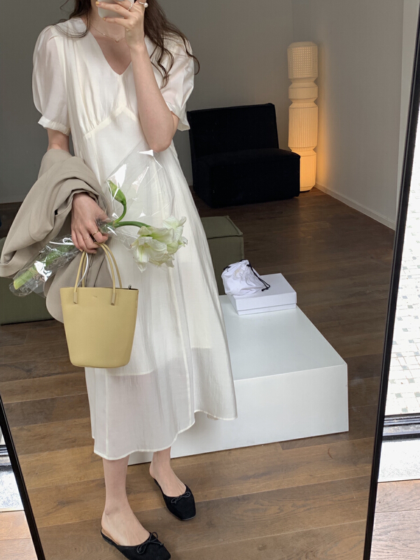 New in early summer! [T.G] fashion solid color medium length dress 17263# cqw