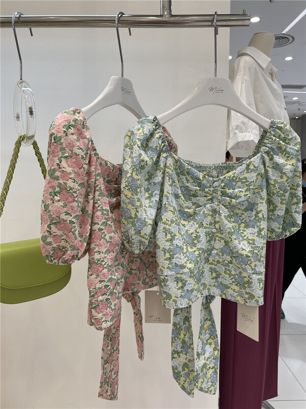 [Mihe] Korean style V-neck floral blouse 2306# lwy
