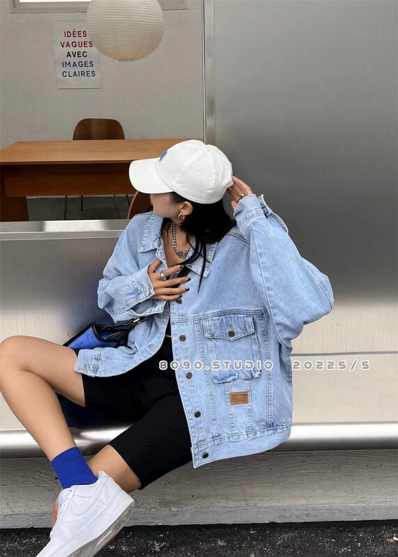 New year in early spring! [8090] double pocket fashion denim jacket n9003# L