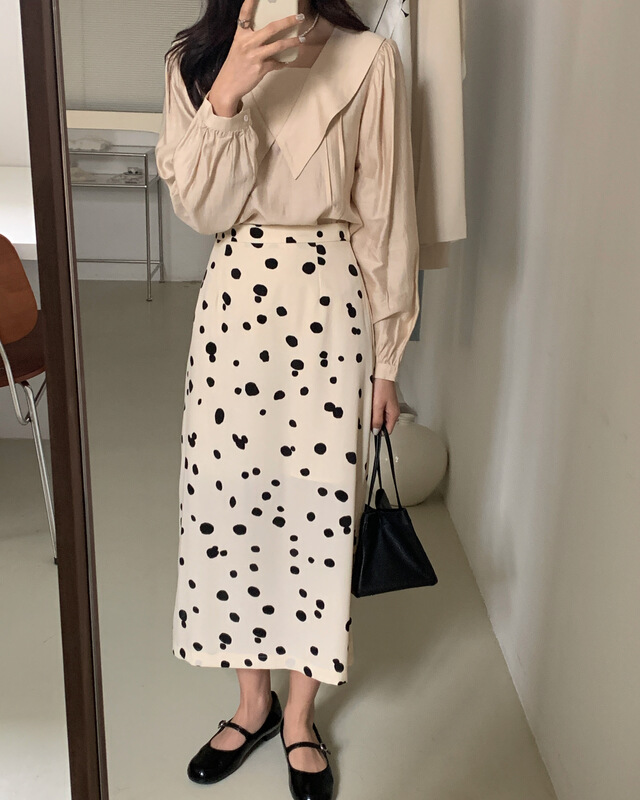 goods in stock! [wanna] Korean wave point slim skirt 98652# cqw