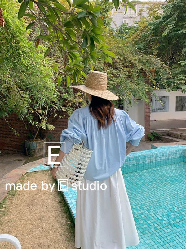 Early spring! 【E】 Simple style round neck solid shirt 68017# hjy