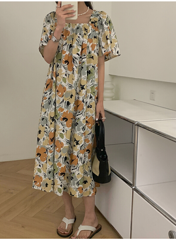 [the mind] ins Korean floral dress 60312# XYJ