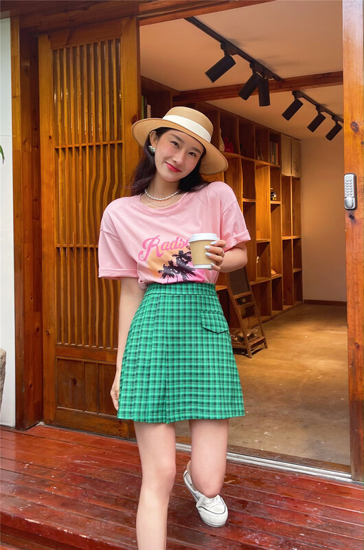 [m-canvas] Korean Plaid versatile skirt t8265# lwy