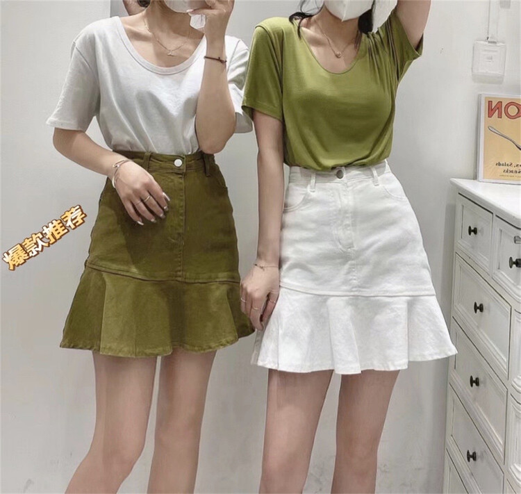 [runway girl] simple and versatile slim skirt (lining) 6831# XYY