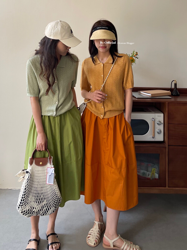 goods in stock! New in early summer! [B plus] temperament versatile elastic waist skirt 22-9162-2# HBx