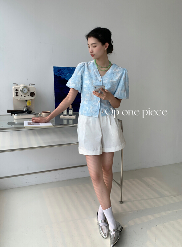 [OP one piece] Korean Embroidered Floral blouse op60099# hjy