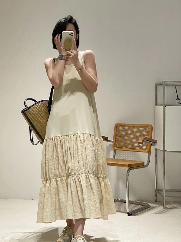 【COTTON LADY】韓系簡約寬鬆背心連衣裙  22S527#  XJ