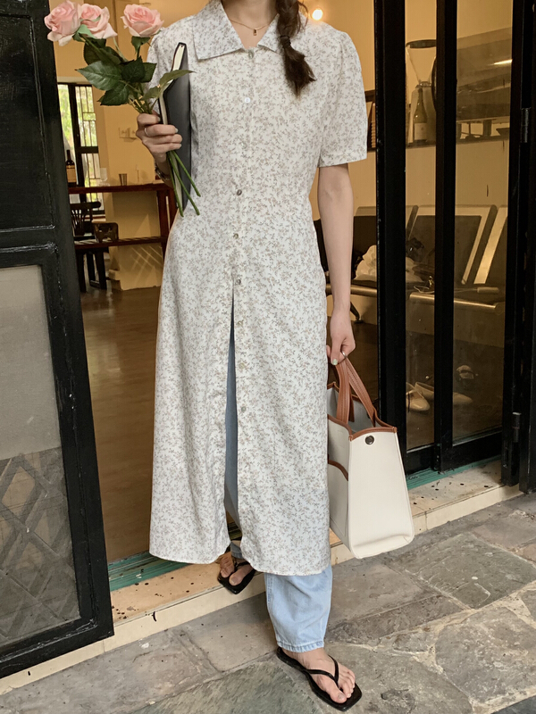 [forming-z] artistic simple and comfortable floral dress 91070# zxl