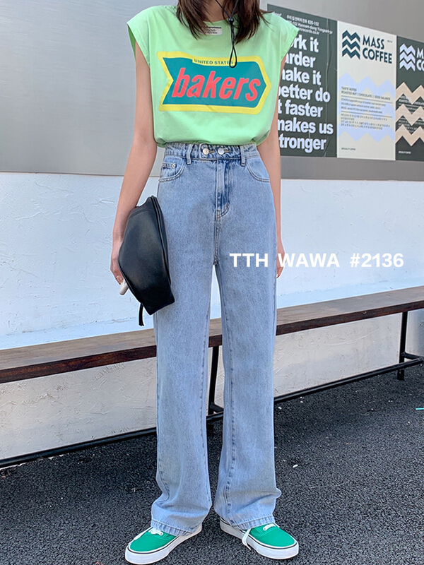 Original price 89.11! [Wawa] Korean casual versatile skinny jeans 02136# ozq