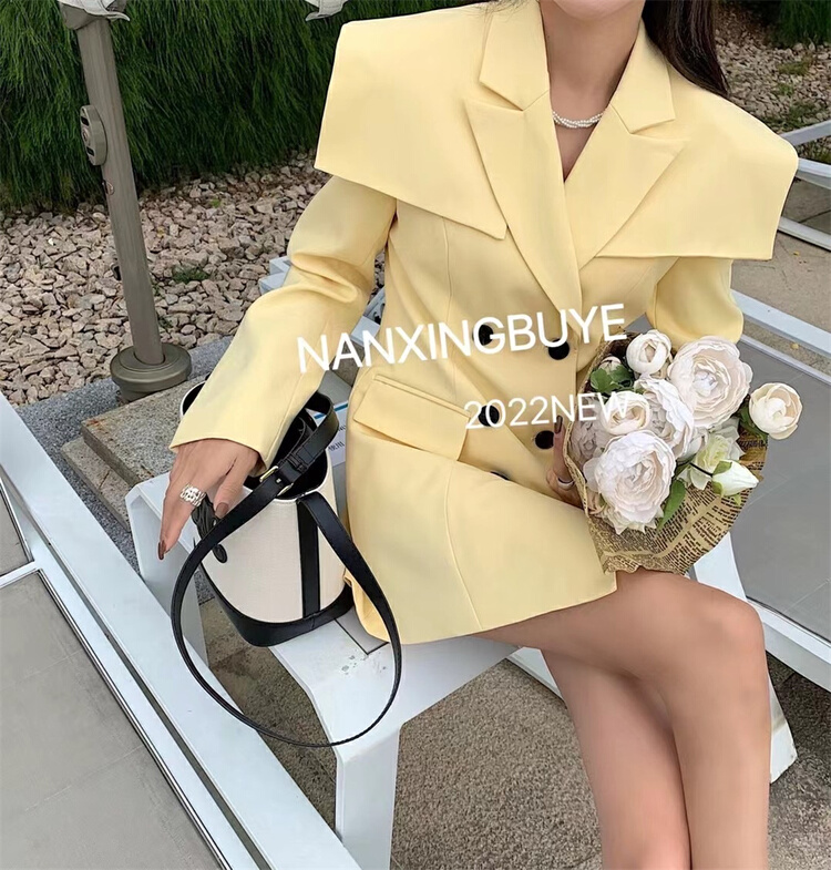 goods in stock! New year in early spring! [nxby] large lapel double row button temperament suit dress 6621# jhy