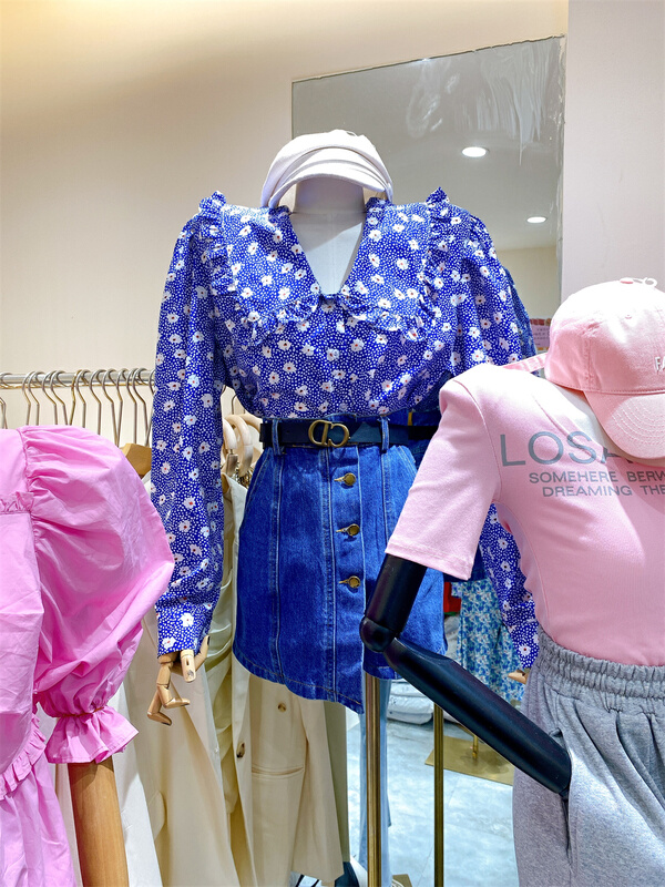 New year in early spring! [sevenforershop] broken flower Pullover Korean small shirt ys1-8897# ozq