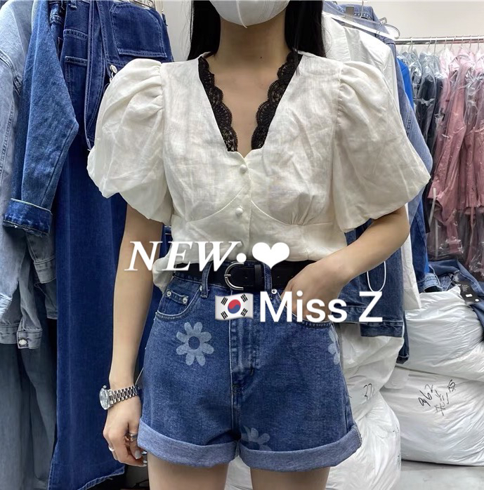 New in early summer! [meet] Korean design loose V-neck short sleeve shirt 8017# WTT