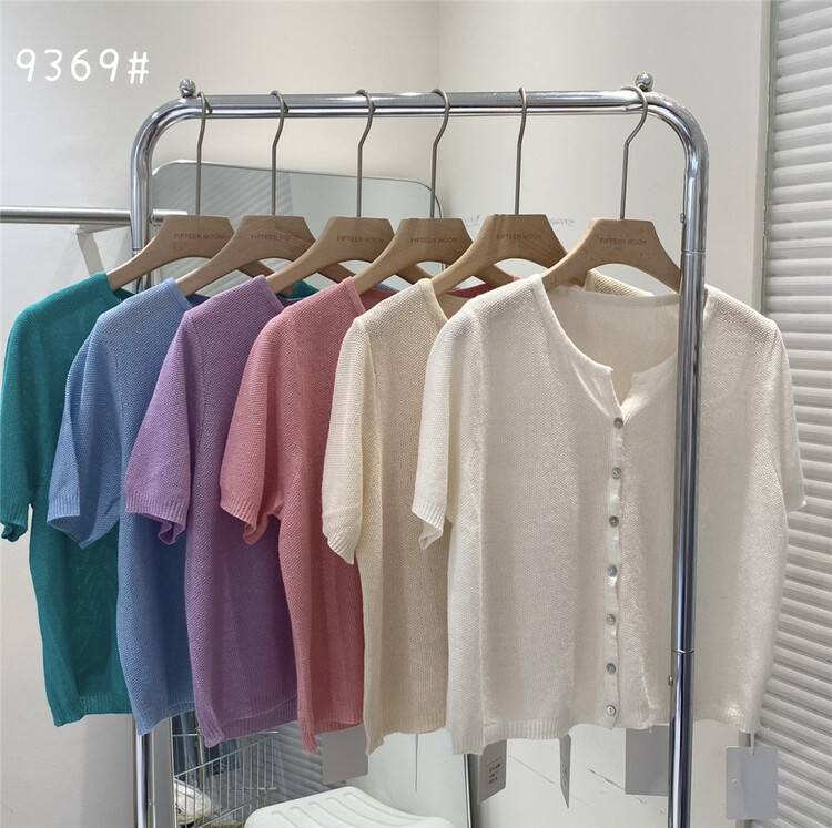 [fifth moon] simple and versatile comfortable breasted knit cardigan 9369# CLS