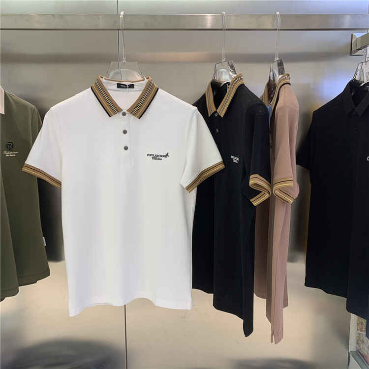New in early summer! [aoshilong] Korean versatile embroidered letter polo shirt os2237# ZZL