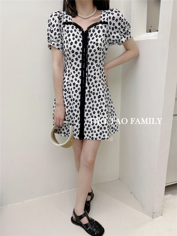 [Taotao family] lady floral bandage dress 3652# lwy