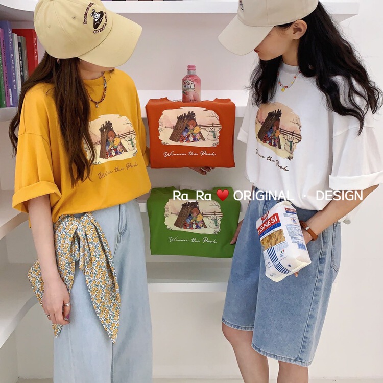 [rara] cartoon printed loose short sleeve T-shirt 63008# LSL