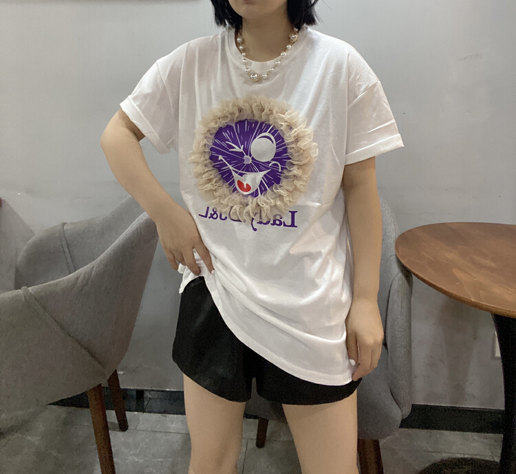 [Qijia +] round neck versatile heavy industry short sleeve T-shirt 7671# zyh