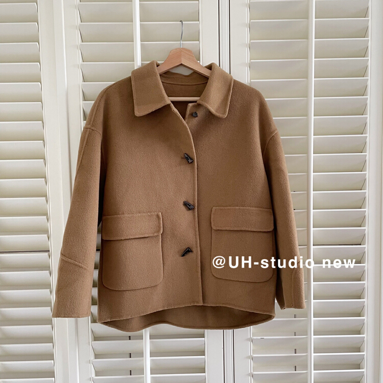 Original price 337.27! New year in early spring! [uh] ox horn buckle versatile fashion jacket (50% wool) 7310# hjy