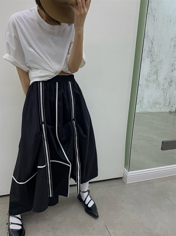 [YST] irregular color matching skirt 10200# XJ