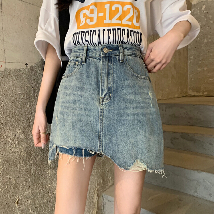 [timely rain] Han Feng ins design: A-line denim skirt ys1-v1229# WPL