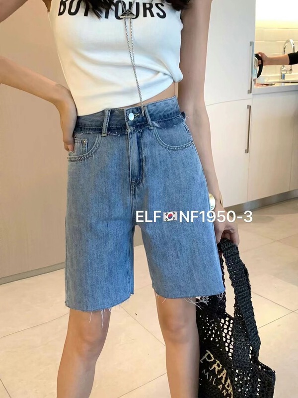 New in early summer! [x2 square] Korean version of versatile design, waist and head quarter denim shorts 1950# ll