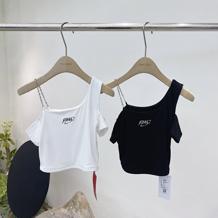 [Yang lotus] Spice Girl knitted chain blouse (detachable with chain) s12211207# ozq