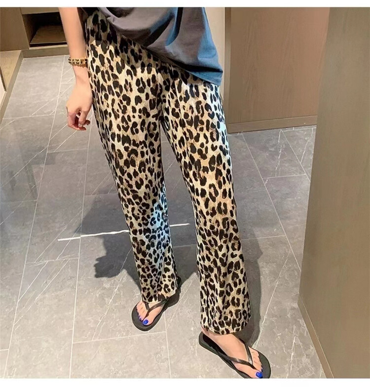 [yipinjia] leopard print Korean crimping casual pants 8939# WTT