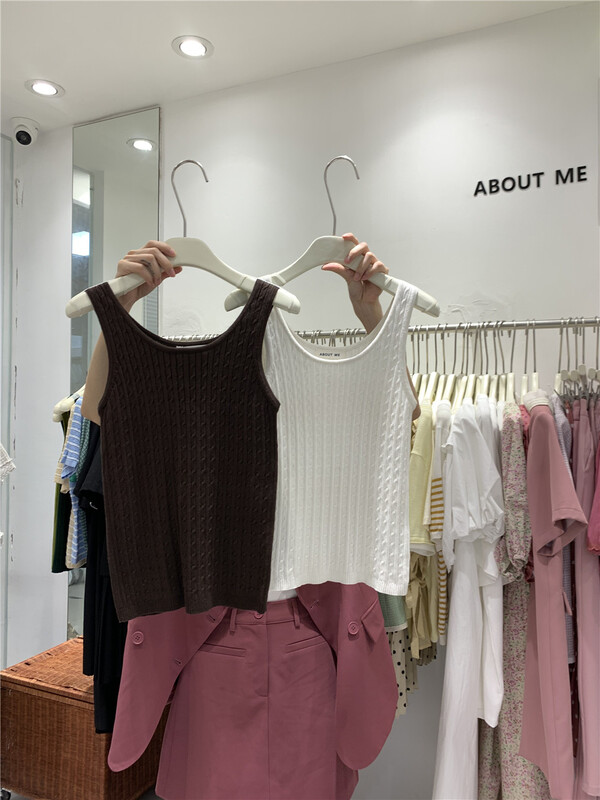 [about me] simple solid color slim vest / sling 129110# cqw