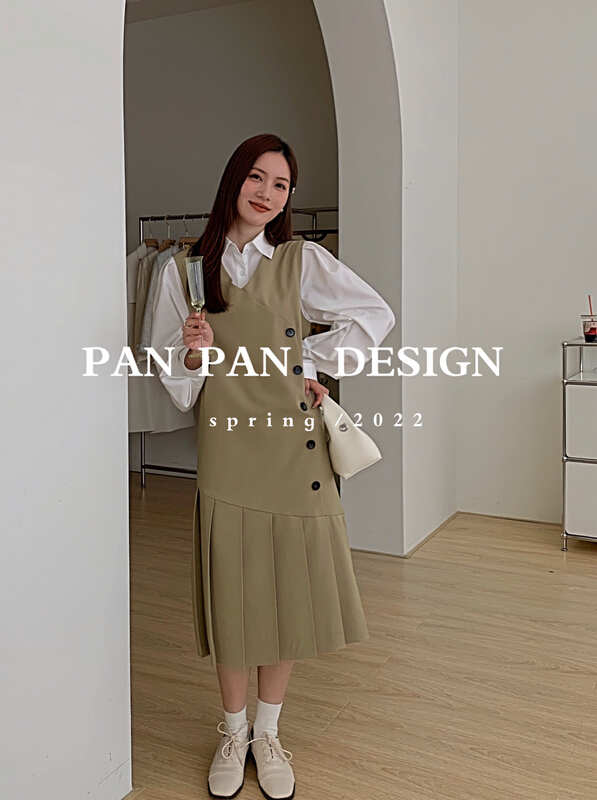 goods in stock! New year in early spring! [Panpan] Korean simple strap dress 3228# cqw
