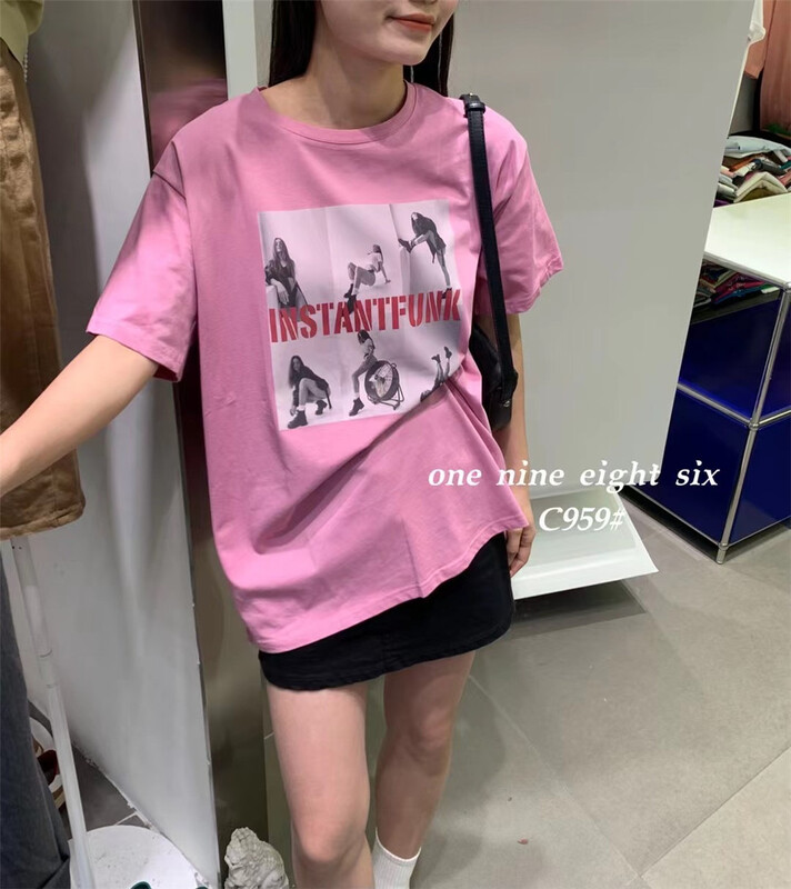 [1986] European and American fashion printing loose Pullover short sleeve T-shirt 959# XYY