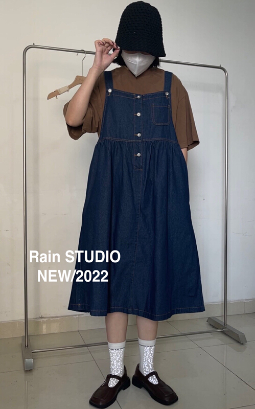 New year in early spring! [rain] Korean style denim strap skirt 82012# XYY