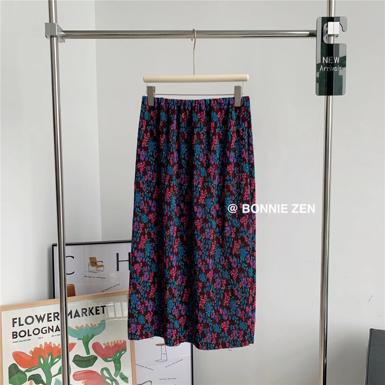 【 Bonnie 】 floral versatile slim skirt 2308# XYJ