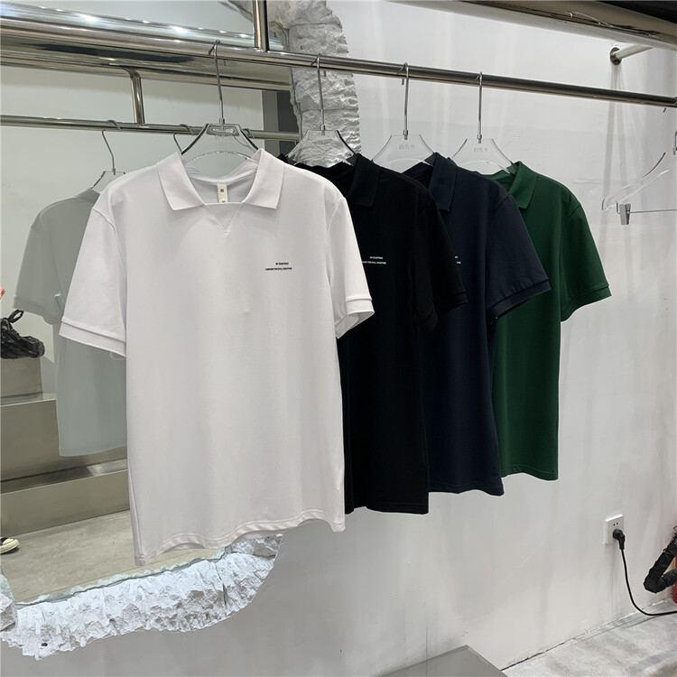 [Qi] versatile alphabet printed polo shirt 8884# ZZL